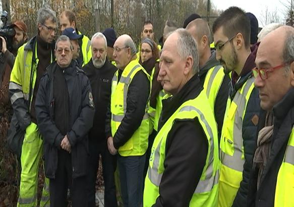 Morlanwelz : l'hommage des cheminots à leurs collègues happés par le train fou