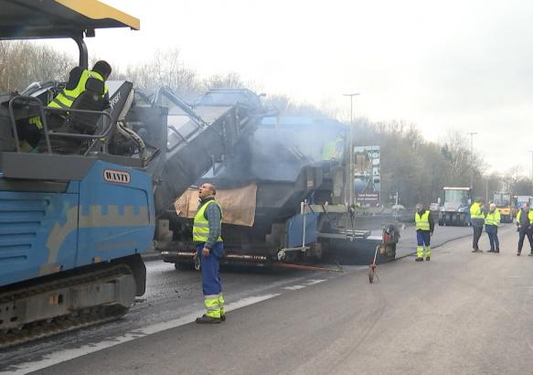 La Louvière - Le Roeulx: le chantier de la E42