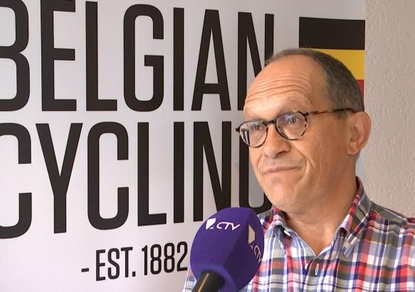 Hugo Coorevits avant les championnats de Belgique de cyclisme à Binche.
