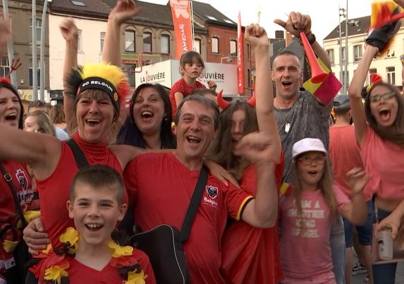 La Louvière :  Mondial Belgique - Angleterre : Ambiance