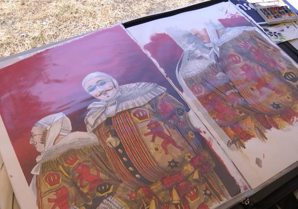 Artistes au parc à binche