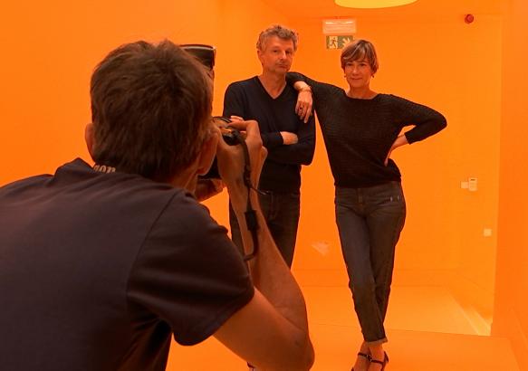Virginie Hocq et David Greuse en visite au théâtre de La Louvière !