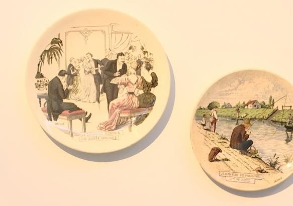 Les assiettes parlantes du 19ème siècle s'exposent à Kéramis