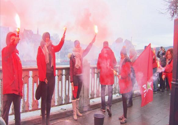 Namur : action de la FGTB contre la réforme des APE